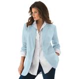 Plus Size Women's Boyfriend Blazer by Roaman's in Pale Blue (Size 22 W) Professional Jacket