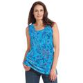 Plus Size Women's Perfect Printed Scoopneck Tank by Woman Within in Pretty Turquoise Paisley (Size 14/16) Top
