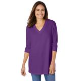 Plus Size Women's Three-Quarter Sleeve Thermal Sweatshirt by Woman Within in Purple Orchid (Size 18/20)