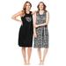 Plus Size Women's 2-Pack Sleeveless Sleepshirt by Dreams & Co. in Black White Zebra (Size 22/24) Nightgown