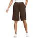 Plus Size Women's 7-Day Elastic-Waist Cotton Short by Woman Within in Chocolate (Size 34 W)