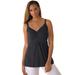 Plus Size Women's Shirred Tank by Jessica London in Black (Size 12)