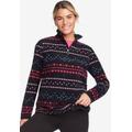 Plus Size Women's Microfleece Quarter-Zip Pullover by Woman Within in Black Heart Fair Isle (Size 3X) Jacket