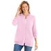 Plus Size Women's Perfect Long-Sleeve Cardigan by Woman Within in Pink (Size 5X) Sweater