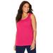 Plus Size Women's Suprema® Tank by Catherines in Pink Burst (Size 2XWP)