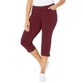 Plus Size Women's The Knit Jean Capri (With Pockets) by Catherines in Rich Burgundy (Size 1XWP)