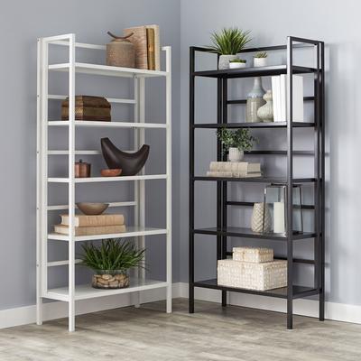 5-Tier Folded Metal Bookshelf by BrylaneHome in White