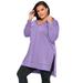 Plus Size Women's Tunic Hoodie by Roaman's in Vintage Lavender (Size 42/44)