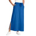 Plus Size Women's Sport Knit Side-Slit Skirt by Woman Within in Bright Cobalt (Size 30/32)