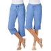 Plus Size Women's Convertible Length Cargo Capri Pant by Woman Within in French Blue (Size 32 W)