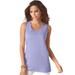 Plus Size Women's Scoopneck Tank by Roaman's in Vintage Lavender (Size 6X) Top 100% Cotton Layering A-Shirt