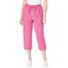 Plus Size Women's Seersucker Capri Pant by Woman Within in Raspberry Sorbet Gingham (Size 26 W)