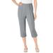 Plus Size Women's The Hassle-Free Soft Knit Capri by Woman Within in Gunmetal (Size 22 W)