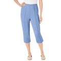 Plus Size Women's The Hassle-Free Soft Knit Capri by Woman Within in French Blue (Size 34 W)