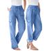 Plus Size Women's Convertible Length Cargo Pant by Woman Within in French Blue (Size 22 WP)