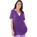 Plus Size Women's Split-Neck Henley Thermal Tee by Woman Within in Purple Orchid (Size 30/32) Shirt