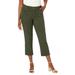 Plus Size Women's Classic Cotton Denim Capri by Jessica London in Dark Olive Green (Size 28) Jeans