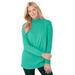 Plus Size Women's Perfect Long-Sleeve Mockneck Tee by Woman Within in Pretty Jade (Size 6X) Shirt