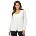 Plus Size Women's Crochet Button-front Cardigan by Jessica London in White (Size 3X)