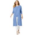 Plus Size Women's Fine Gauge Duster Cardigan by Jessica London in French Blue (Size 12) Cardigan Sweater