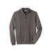 Men's Big & Tall Liberty Blues™ Shoreman's Quarter Zip Cable Knit Sweater by Liberty Blues in Heather Slate (Size 8XL)