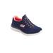 Wide Width Women's The Summits Slip On Sneaker by Skechers in Navy Pink Wide (Size 8 1/2 W)