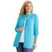 Plus Size Women's Cotton Cable Knit Cardigan Sweater by Woman Within in Paradise Blue (Size 3X)