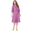 Plus Size Women's Fit-And-Flare Jacket Dress by Roaman's in Pretty Orchid (Size 44 W) Suit