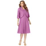 Plus Size Women's Fit-And-Flare Jacket Dress by Roaman's in Pretty Orchid (Size 44 W) Suit