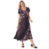 Plus Size Women's Rose Garden Maxi Dress by Woman Within in Black Pretty Rose (Size 26 W)