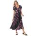 Plus Size Women's Rose Garden Maxi Dress by Woman Within in Black Pretty Rose (Size 26 W)