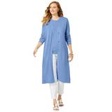 Plus Size Women's Fine Gauge Duster Cardigan by Jessica London in French Blue (Size 14/16) Cardigan Sweater