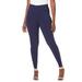 Plus Size Women's Lattice Essential Stretch Legging by Roaman's in Navy (Size 12) Activewear Workout Yoga Pants