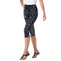 Plus Size Women's Stretch Cotton Printed Capri Legging by Woman Within in Multi Graphic Floral (Size 3X)