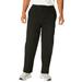 Men's Big & Tall Zip-Off Convertible Twill Cargo Pant by KingSize in Black (Size 56 38)