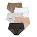 Plus Size Women's Cotton Brief 5-Pack by Comfort Choice in Animal Print Pack (Size 15) Underwear