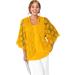 Plus Size Women's Crochet Cardigan by Jessica London in Sunset Yellow (Size 38/40) Sweater