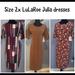 Lularoe Dresses | 3 Lularoe Nwt Size 2x Julia Style Dresses. | Color: Purple/Tan | Size: 2x