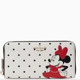 Kate Spade Bags | Disney X Kate Spade New York Other Minnie Mouse Large Continental Wallet White | Color: Black/White | Size: 3.9'' H X 7.6''W X 1.1'' D
