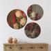 East Urban Home Designart 'Bouquet Of Blooming Peonies' Floral Wood Wall Art Set Of 3 Circles Wood in Brown | 34 H x 44 W x 1 D in | Wayfair