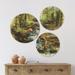 East Urban Home Designart 'Stream In The Forest' Landscape Wood Wall Art Set Of 3 Circles Wood in Brown/Green | 34 H x 44 W x 1 D in | Wayfair