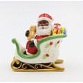 Cosmos Gifts African American Santa On Sleigh Salt & Pepper Shaker Set Dolomite in Red/White | 3.875 H x 2.25 W in | Wayfair 10748