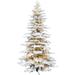 Fraser Hill Farm 12-Ft. Flocked Pine Valley Christmas Tree with Clear Smart String Lighting