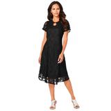 Plus Size Women's Keyhole Lace Dress by Roaman's in Black (Size 26 W)