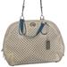 Coach Bags | Coach Perforated Prince Street Cream Ivory & Blue Leather Handbag M1482 34705 | Color: Blue/Cream | Size: Medium