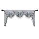 ELKCA Thick Double-Sided Chenille Window Curtains Valance for Living Room Silver Grey Valance with Beads for Bedroom,Rod Pocket (W98inch,1 Panel)