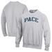 Men's Champion Heathered Gray Pace University Setters Reverse Weave Fleece Crewneck Sweatshirt