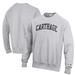 Men's Champion Heathered Gray Carthage Firebirds Reverse Weave Fleece Crewneck Sweatshirt