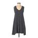 Gap Casual Dress - High/Low V Neck Sleeveless: Blue Dresses - Women's Size X-Small