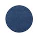 Blue 96 x 96 x 0.5 in Area Rug - Eider & Ivory™ Round Melgoza Dark Area Rug Polyester | 96 H x 96 W x 0.5 D in | Wayfair